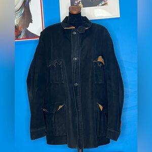 New Kroon Men's Black 100% Cotton Norfolk Field Jacket Top Over Coat men’s L/XL